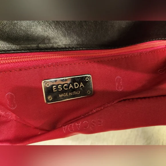 Escada Black Leather Chain Clutch Bag - Picture 7 of 8